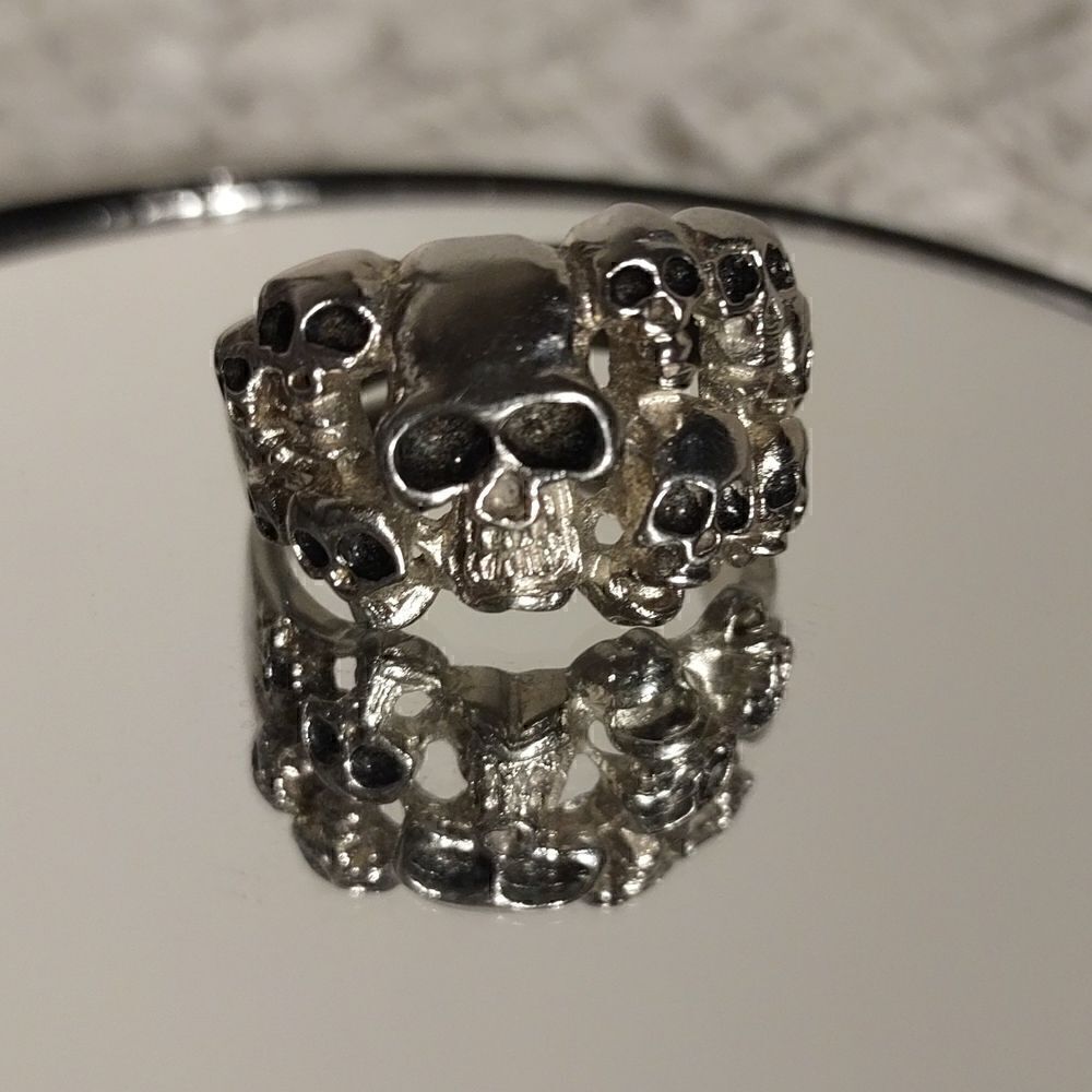 Spikes Stainless Steel "Skulls" Men's Ring 